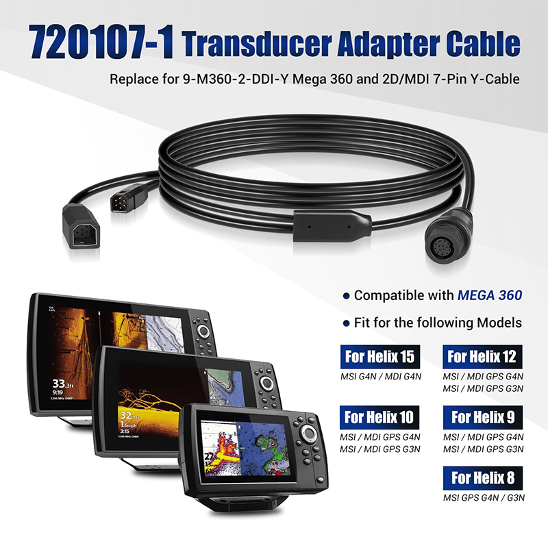 كابل محول جهاز استشعار 720107- - مراجعة Fish Finder Transducer وسعره